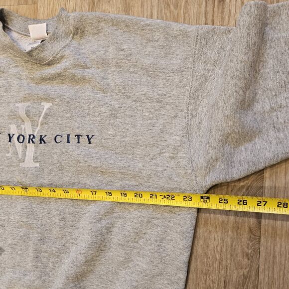 Vtg New York City Crew Sweatshirt Mens XL Fruit Of The Loom Gray Embroidery 90s - Picture 9 of 10